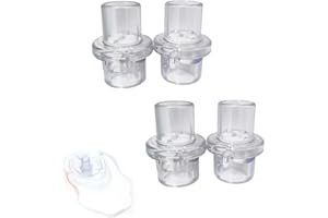 DeaHea 4 Pack CPR Mask One Way Valve Replacement Spare Valves for First Aid ARC Masks Combo Kit Bag Practice Training Resuscitator Scuba Rescue Scenario Car Emergency Individually Wrapped