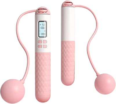 Flintronic Skipping Rope with Counter LED Display Adjustable 280cm Pink