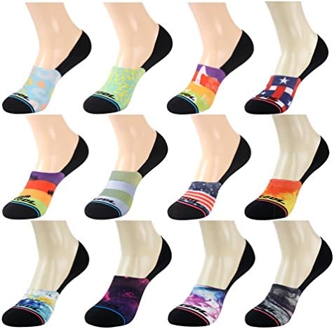 Rainbow Socks, Nicool Colorful Stripes and Design No Show Boat Liner Socks,3 Pairs