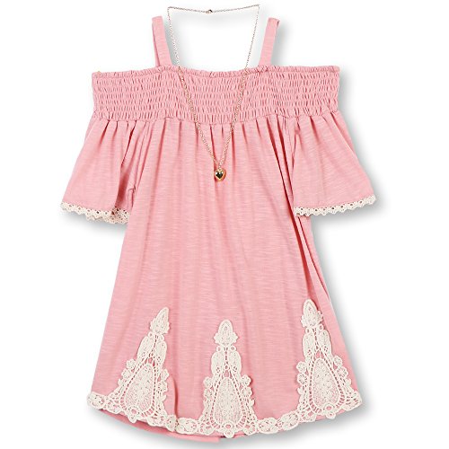 Speechless Big Girls  Off-The-Shoulder Top with Crochet Detail, Rose, XL