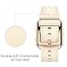 Simpeak Leather Band with Case Frame Compatible with Fitbit Blaze Smartwatch, Small Size with Frame, Genuine Leather Band Replacement for Fitbit Blaze, Beige Rose Gold Metal Frame