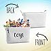 Fawn Hill Co Toy Storage Box Basket for Baby, Kids or Pets | Container Bin for Organizing Clutter in Bedroom, Nursery, Daycare, Classroom & Closet | Modern White Cotton Canvas with Handles (Medium)