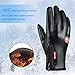 RGCTL Winter Sport Gloves, Leather Gloves with Full Finger Touchscreen and Fleece Liner for Outdoor Activities Cycling Men Women One Size Fit Most