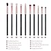Docolor Eye Makeup Brush Set Professional Eye Makeup Brushes Eyeshadow Eyeliner Concealer Eyebrow Blending Brushes Make Up Brush Kit (10 Pcs,Black with Rose Gold)