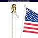 Front Line Flags Flag Pole: 6' Ft White Aluminum Flagpole | Spinning & Tangle Free | Heavy Duty | Wind Resistant and Rust Free Wall Mount Flagpole P/N FL6W
