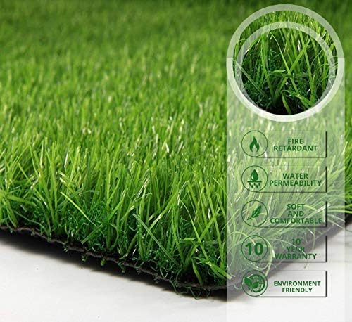Pet Zen Garden 24''x20'' PZG Artificial Rug w/Drainage Holes & Rubber Backing Mat| 4-Tone 1.4-inch Blade Height |Soft Pet Turf Fake Grass for Dogs or Outdoor Décor, 24''x20'', Green