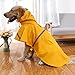 NACOCO Large Dog Raincoat Adjustable Pet Water Proof Clothes Lightweight Rain Jacket Poncho Hoodies with Strip Reflective (L, Yellow)