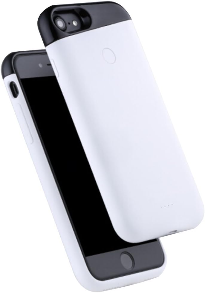 iPhone 7 3 in 1 Smart Battery case (case/Power Bank/Dual sim Dual Standby) (iOS 7.0 or Above, Bluetooth V4.0 or Above), 2200 mAh by ELIJOS - White