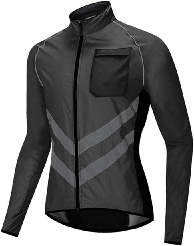 Mens Waterproof Cycling Jacket, Windproof Breathable Reflective