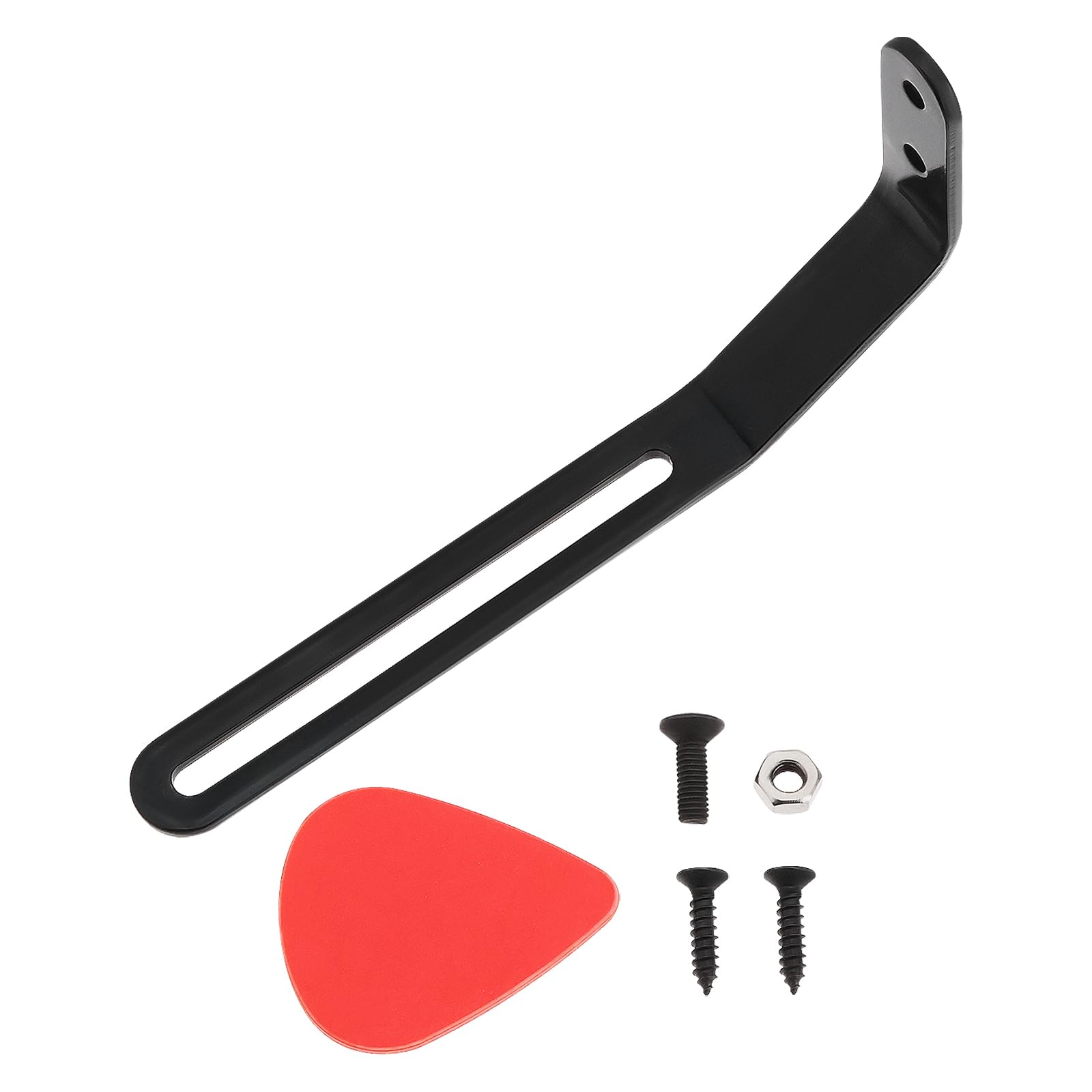 eMagTech 1Pc Guitar Guard Bracket Electric Guitar Guard Plate Metal Bracket with Screws Nut Bolt Compatible with Musiclily Pro Compatible with JAZZ Black