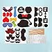 Pixnor 31PCS Colorful Props On A Stick Mustache Photo Booth Party Fun Wedding Christmas Birthday Favor