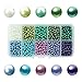 BEADNOVA Satin Pearls Beads for Crafts Tiny Loose Glass Imitation Pearls for Jewelry Making (4mm, 1000pcs, Multi Color)