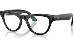 Ray-Ban Meta (Gen 1), Skyler, Shiny Black | Smart AI Glasses for Men, Women — 12 MP Ultra-Wide Camera, Open-Ear Speakers for Audio, Video Recording and Bluetooth — Clear Lenses — Wearable Technology