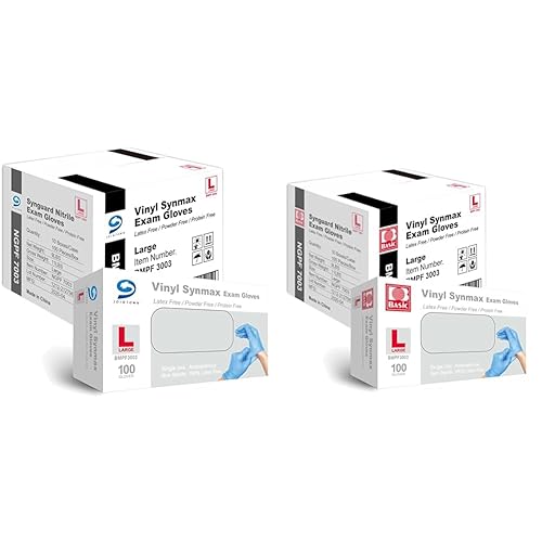 Jointown Basic Medical Synmax Vinyl Exam Gloves - Latex-Free & Powder-Free & Basic Medical Synmax Vinyl Exam Gloves - Latex-Free & Powder-Free - Large, BMPF-3003(Case of 1,000)