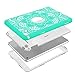 iPad Mini 4 Case A1538/A1550, Hocase Rugged Hybrid Double Layer Shockproof Protective Hard Rubber Case for Apple iPad Mini 4 Retina - Aqua Flower/Grey
