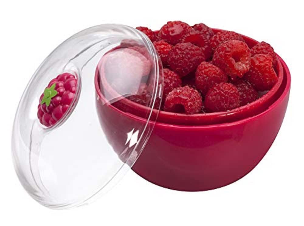 Joie Berry Colander & Storage Container – Wash, Strain & Store Berries, BPA-Free, Raspberry, White