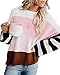 Suimiki Women's Casual Long Sleeve Pullover Color Block Striped Scoop Neck Knit Sweater Top