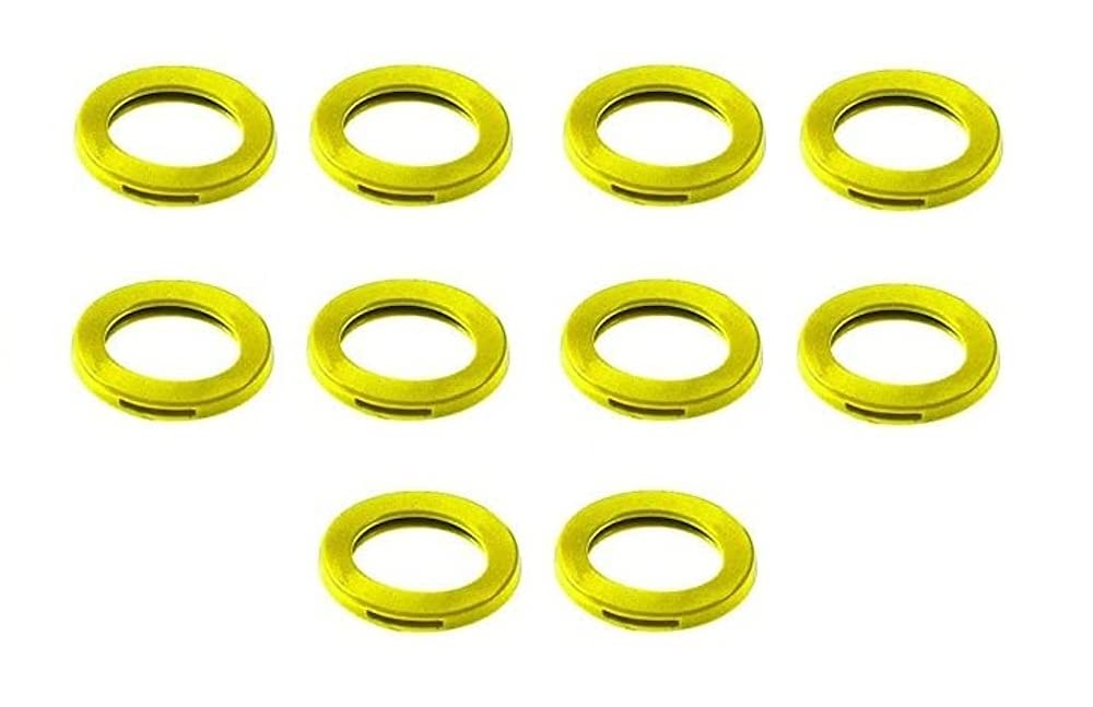 Merriway BH04008 (10 Pcs) Yellow Key Cap Sleeve Identifier Rings - Pack of 10 Pieces