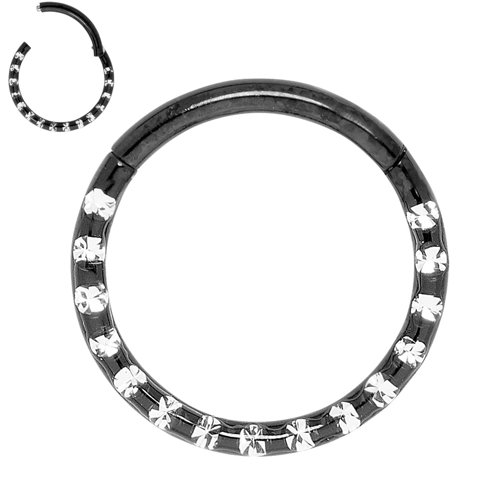 365 SLEEPERS (6mm) Titanium Implant Grade Gem Septum Jewelry Hinged Segment Ring Body Piercing Hoop Lip Rings Helix Cartilage Rook Sleeper Earrings