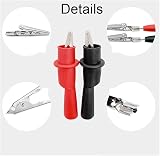 Kjzeex 4PCS Multimeter Crocodile Clips Insulated Test Probes Black Red 1000V view 6