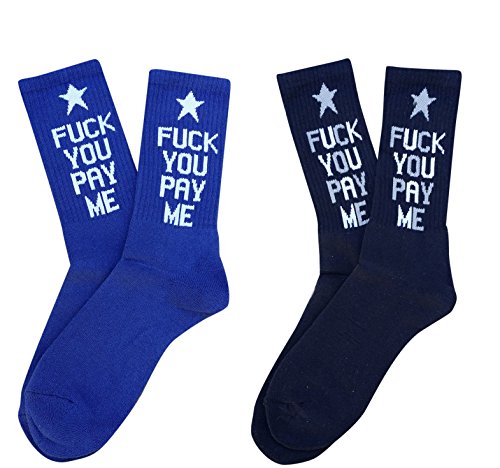 FXXK YOU PAY ME UNISEX SOCKS WITH ATITUDE CREW SOCKS TUBE SOCKS MID-CALF SOCKS