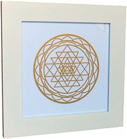 Framed Shree Yantra cut out Sacred Geometry 6 inch Grid