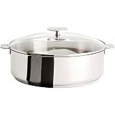 Cristel Multiply Stainless Steel 4 Quart Sautepan with Glass Lid