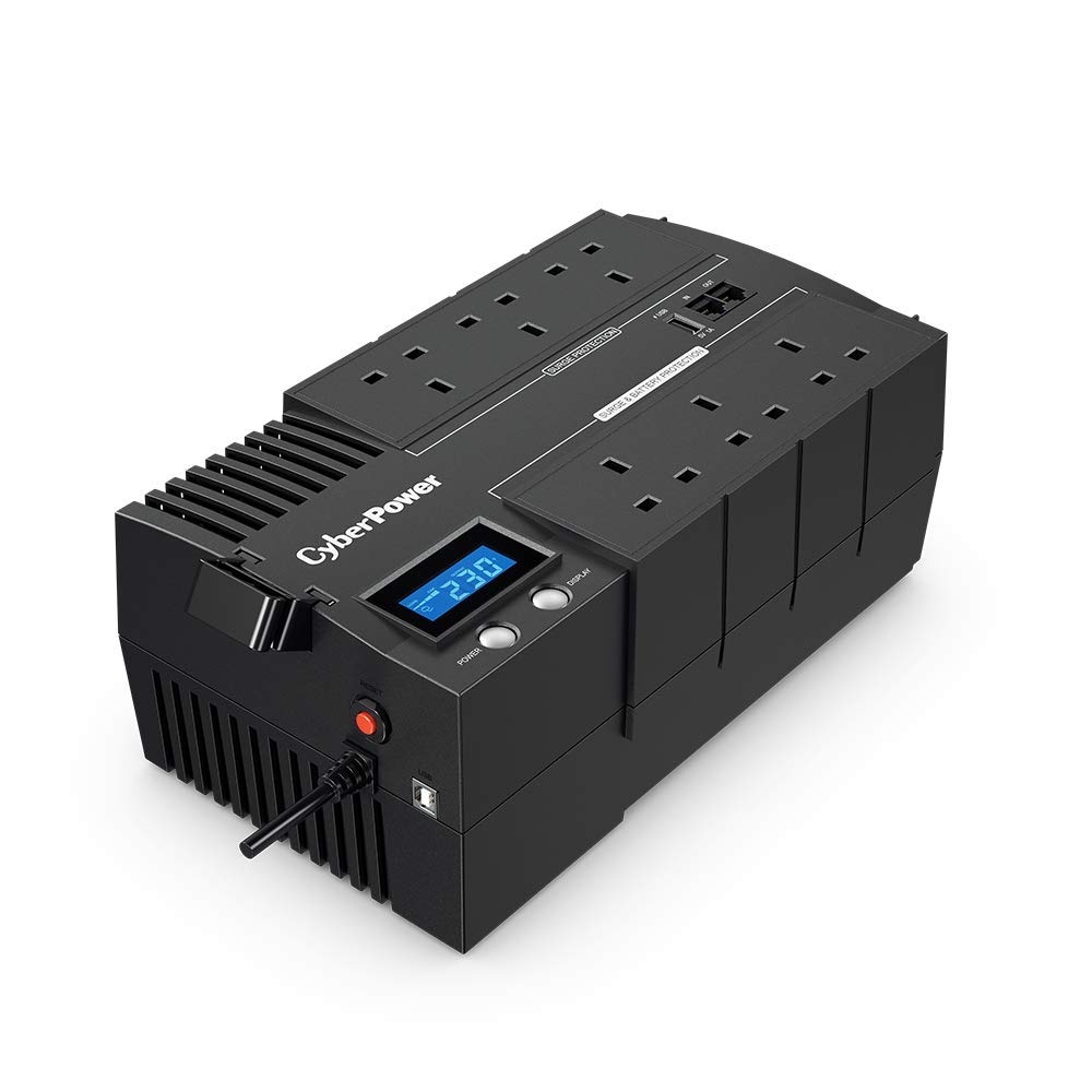Cyberpower BR700ELCD-UK Line-Interactive UPS 700VA/420W AVR GreenPower Energy Saving Technology LCD USB UK Outlet type