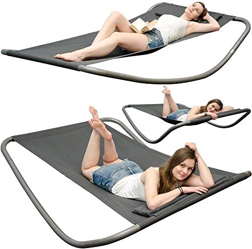 AMANKA 200x130 Relax Schaukelliege Outdoor bis 120 kg - Gartenliege Wetterfest - Liegestuhl Sonnenliege Garten Lounge - Relaxliege Sauna Pool Liege - Schwingliege Garden Lounger Sunlounger Bäderliege – Bild 3