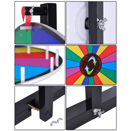 MegaBrand 30" 18-Segment Tabletop Color Dry Erase Spinning Prize Wheel - Thumbnail 2