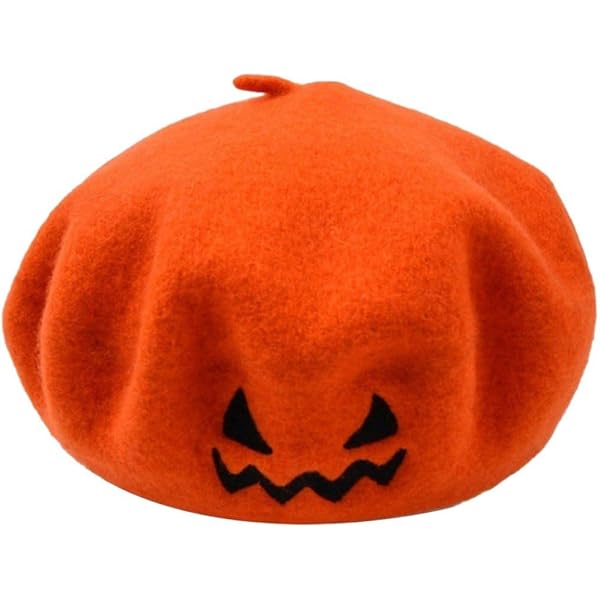 Kawaii Halloween Pumpkin Beret (Orange) at Amazon Women's Clothing