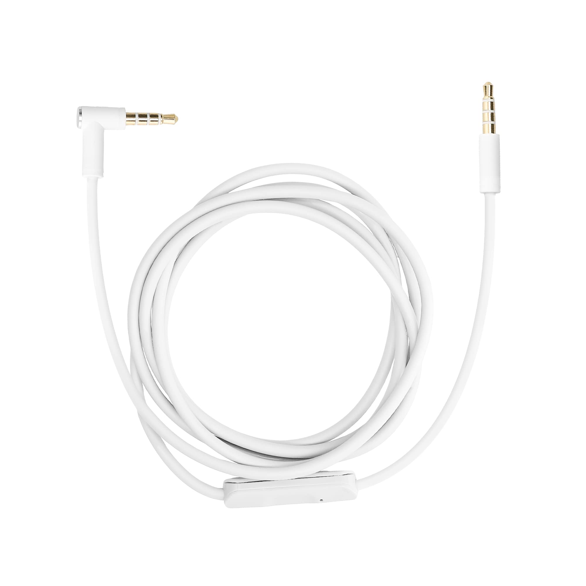 kwmobile Headphone Cable for Beats Studio 3 / Solo 3 / Solo2 / Studio 2 / Studio 1 / Mixr - 140cm Replacement Cord with Microphone + Volume Control - White