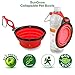 SunGrow Collapsible Pet Bowl - Portable & Expandable Bowl for Food & Water - The Eco-friendly, Highly Durable, Light-Weight, & Must-Have Bowl for Dog & Cat Owners : Carabiner Clip/Hook included