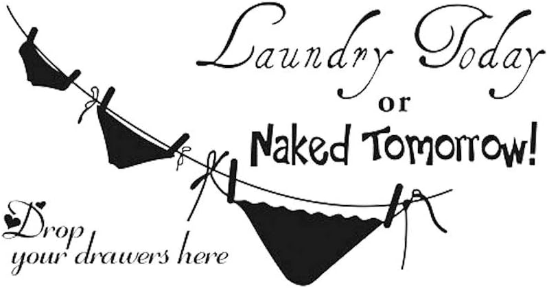 qwermz - Adhesivo decorativo para pared, diseño de citas de lavandería