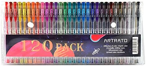 Artrato 120 Colors Gel Pen, Coloring Books Artist Drawing Sketching Crafting - 120 Count