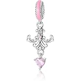 925 Sterling Silver Pink Cherry Blossom Bead Charms for Pandora bracelets | Blue Ocean Cute Animal Summer Danger Charm Murano Glass Bead Fits Universal European Bracelets and Necklaces Gift for Women