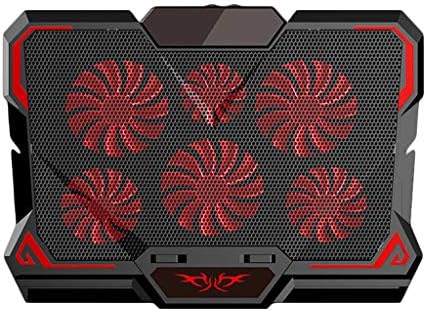 MENUDOWN 17inch Gaming Laptop Cooler Six Fan Led Screen Two USB Port 2600RPM Laptop Cooling Pad Notebook Stand for Laptop,B
