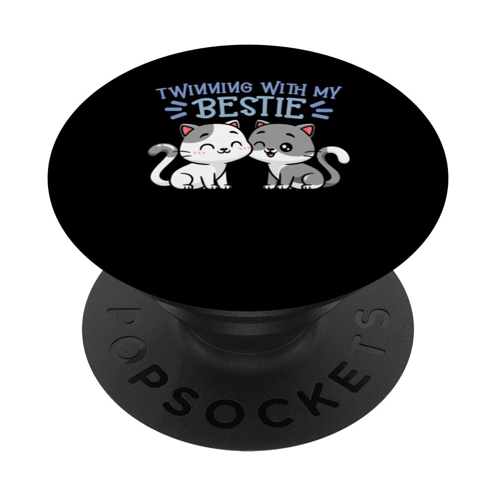 Friendship Twinning Bestie Friends Matching Cat PopSockets Swappable PopGrip