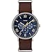 Timex Men's TW2R81900 Southview 41mm Multifunction Brown/Blue Leather Slip-Thru Strap Watch