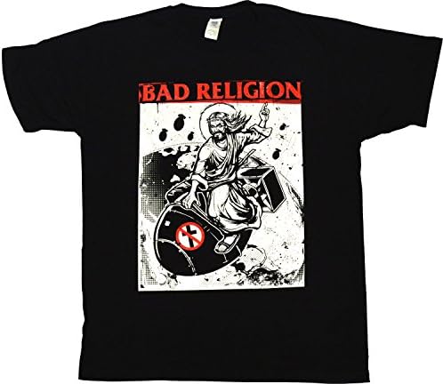 Adeapa Men's T-Shirt Bad Religion Atomic Jesus Short Sleeve