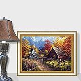 Onlyesh 5D Diamond Painting with Frames 10pcs Accessories Full Drill Round 30x40cm Diamond Art Kits for Home Wall Decor (Landscape)