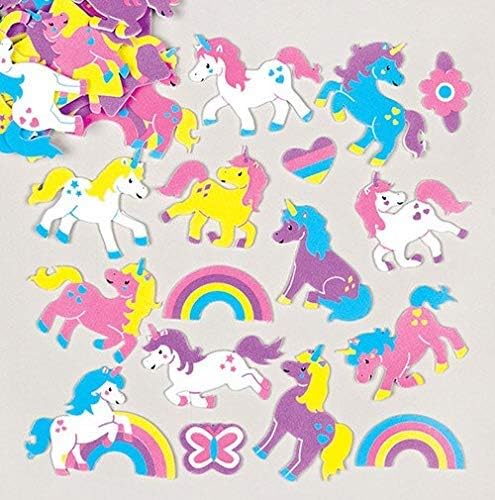 Baker Ross AG781 Rainbow Unicorn Foam (Pack of 120) Self Adhesive Puffy Scrapbook Stickers for Kids Arts and Crafts Projects Paper