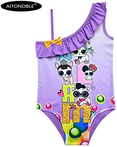 AITONOBLE LOL Swimwear Surprise Doll Cosplay Costume 1 Piece Grils Swimsuit Kids Summer Beachwear