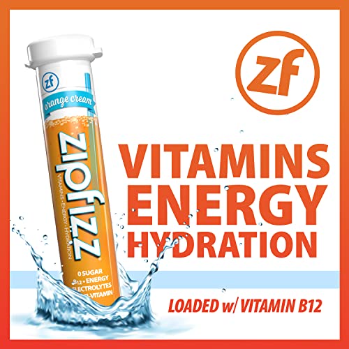 Zipfizz Energy Drink Mix, Electrolyte Hydration Powder with B12 and Multi Vitamin, Orange Cream