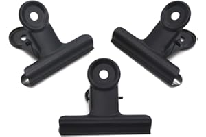 Coideal Black Bulldog Paper Clips 2 Inch, 20 Pack Large Metal Hinge Clips Binder Bull Clip Clamps for Food Bags, Pictures Photos, Art Crafts, Office Supply (50mm)