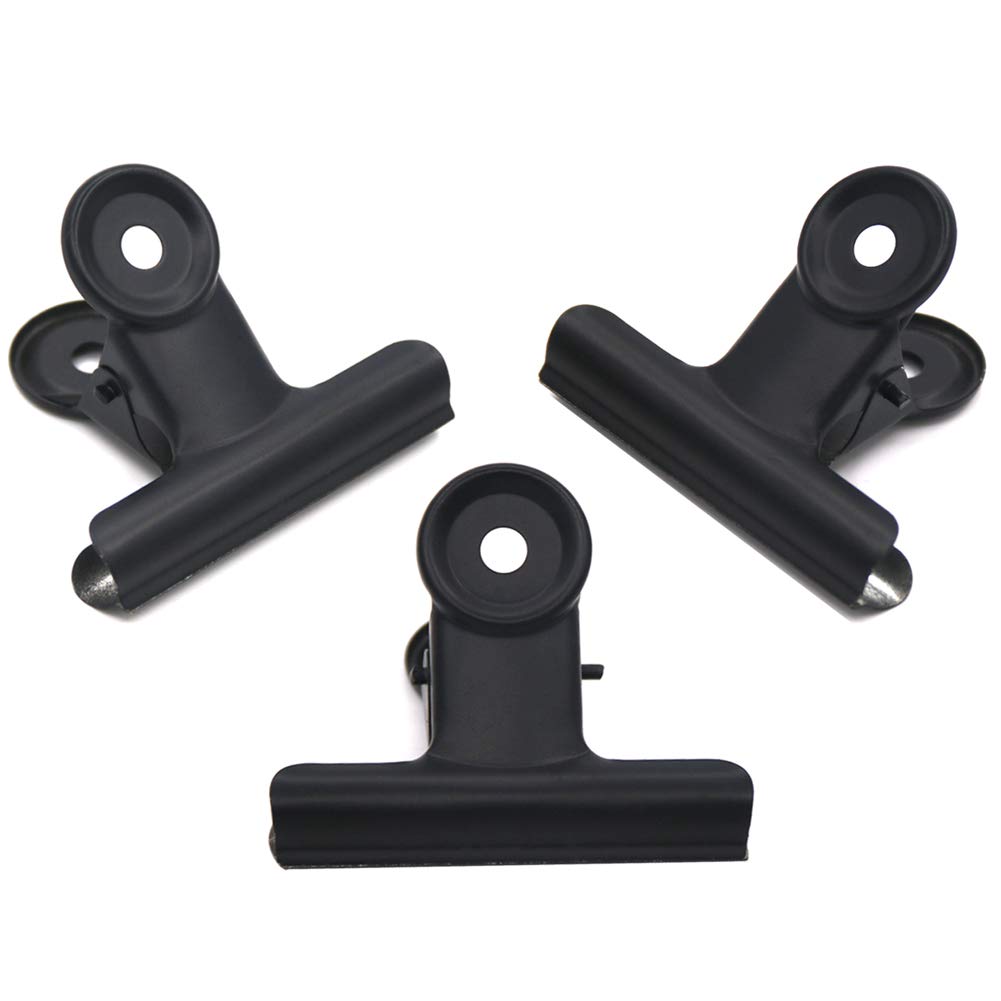 Coideal Black Metal Paper Clips 2 Inch, 20 Pcs 50 mm Large Hinge Bull Clips for Office Files, Food Bags, Pictures Photos, Art Crafts