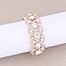 Fairy Moda Women's Crystal Stretch Bridal Bracelet for Wedding Rose Gold Tone