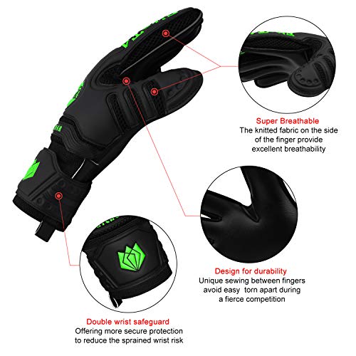 FitsT4 Goalie Goalkeeper Gloves with Fingersaves & Super Grip Palms