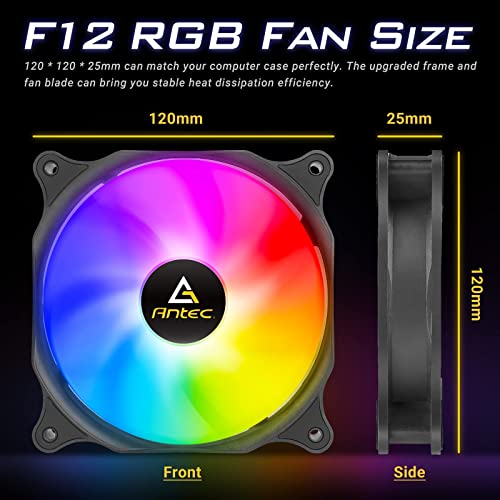 Antec 120mm Case Fan, RGB Case Fans, 5 Packs RGB Fans, PC Fan, 4PIN
