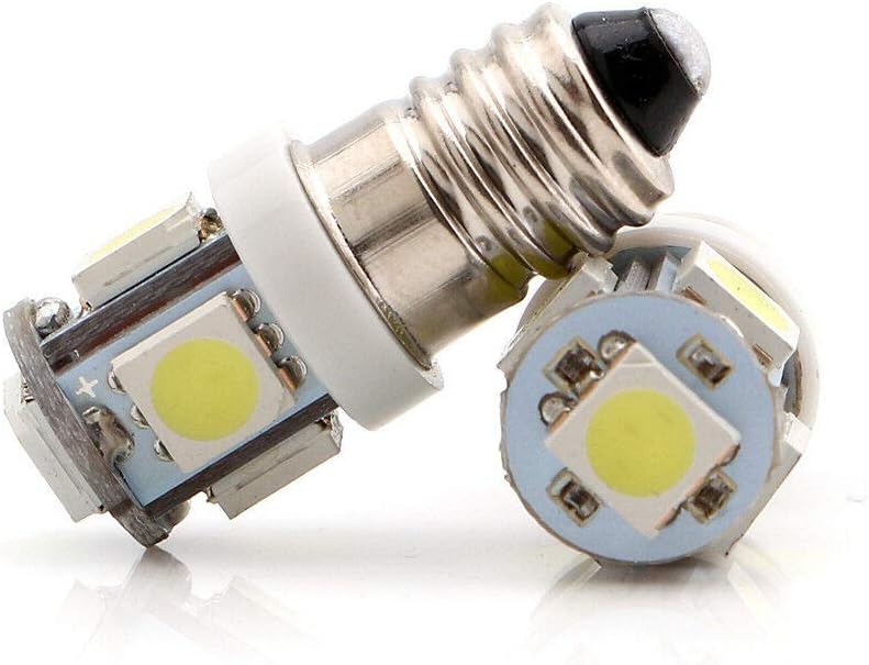 GutReise 10pcs E10 9V Warm White LED Bulbs Light Lamps 5SMD 0.5W (Warm White, 9V) - Image 4